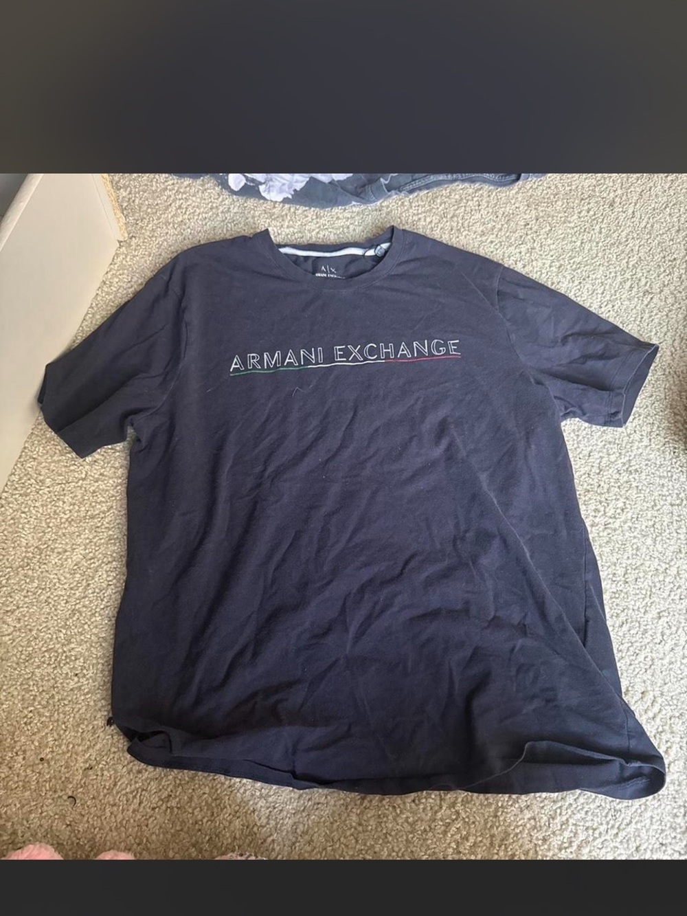 Armani Exchange Men's Black Short-Sleeve Logo Tee